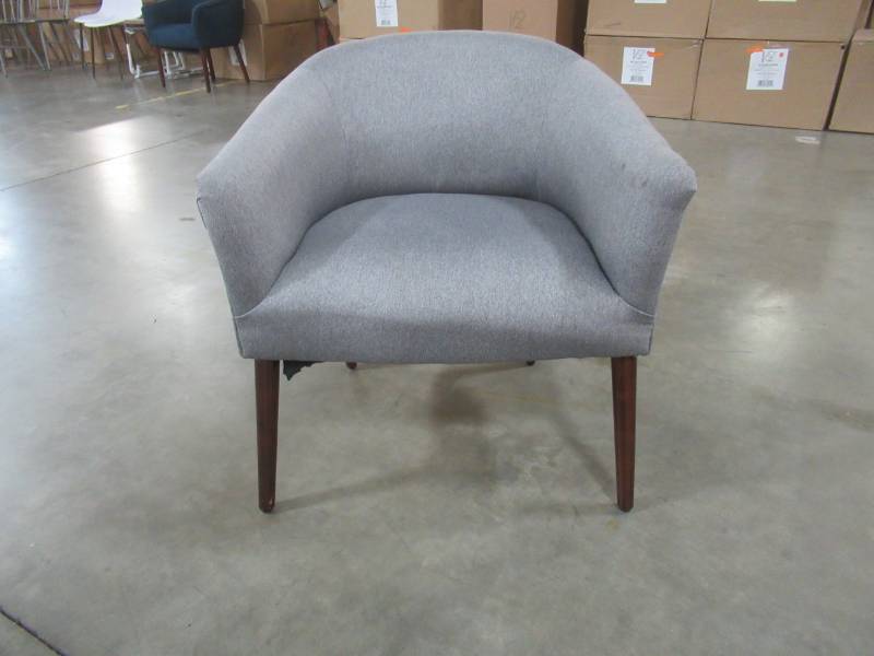 lot 190 image: Project 62 Pomeroy Barrel Chair Gray, 249-08-2547 - NEW IN BOX