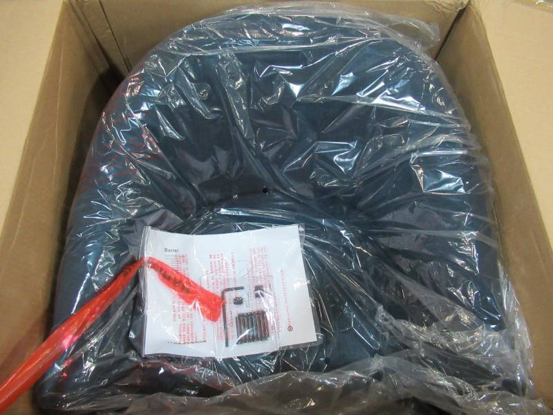 lot 194 image: Project 62 Pomeroy Barrel Chair Navy, 249-08-2559 - NEW IN BOX