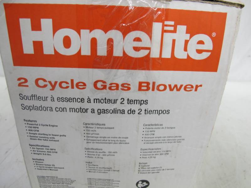 lot 156 image: Homelite 150 MPH 400 CFM 2-Cycle Handheld Gas Leaf Blower - Not Tested