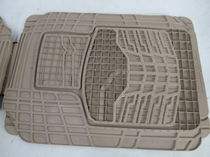 lot 175 image: Goodyear Heavy Duty Molded Rubber Beige Floor Mats - Set of 4 Multi Fit - NEW