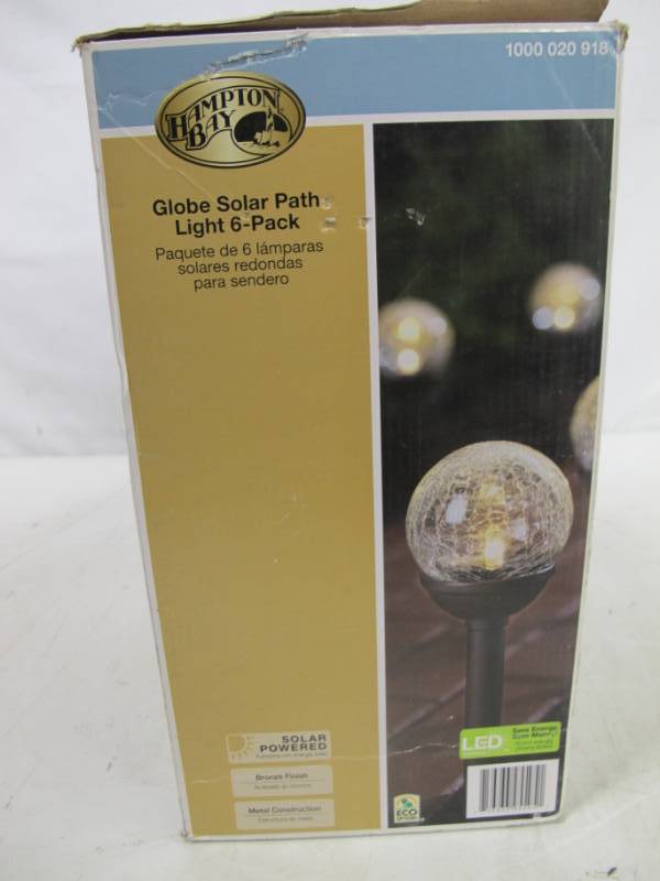 lot 150 image: Hampton Bay Globe Solar Path Light 5-Pack