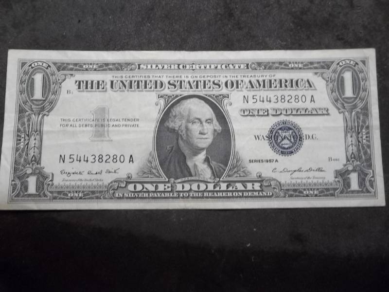 lot 52 image: US One Dollar Silver Certificate Series 1957A