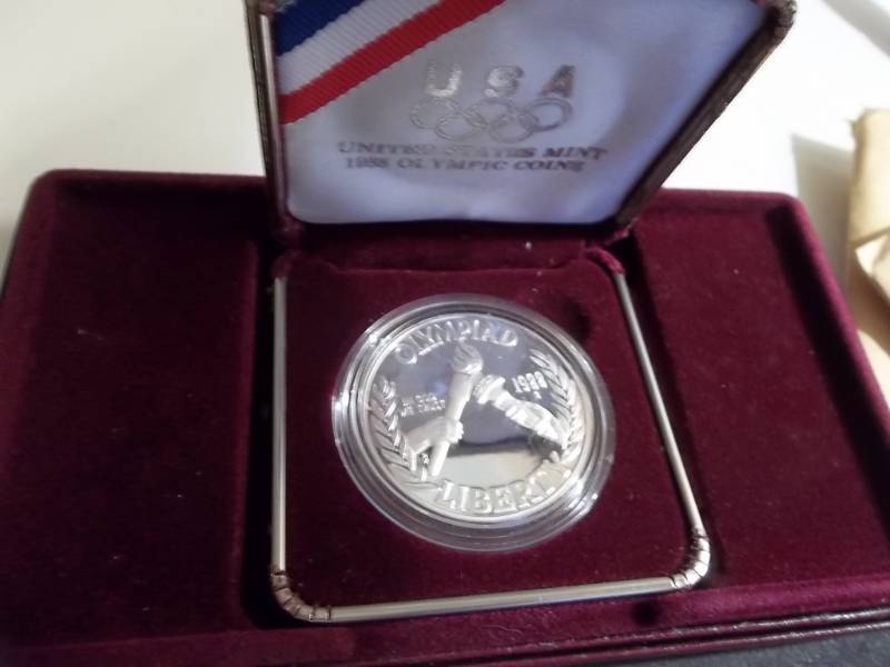 lot 53 image: 1988 US Mint Olympic Silver Proof Dollar