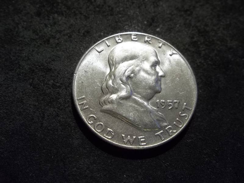 lot 99 image: 1957 D Franklin Half Dollar