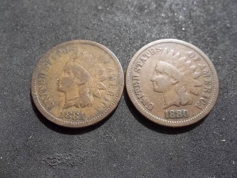 lot 135 image: 1880, 1881 Indian Head Cents