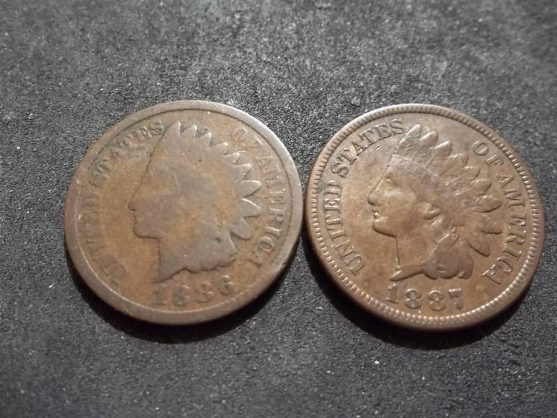 lot 138 image: 1886, 1887 Indian Head Cents