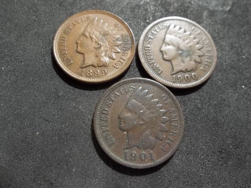 lot 143 image: 1899, 1900, 1901 Indian Head Cents