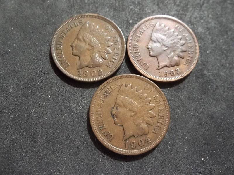 lot 144 image: 1902, 1903, 1904 Indian Head Cents