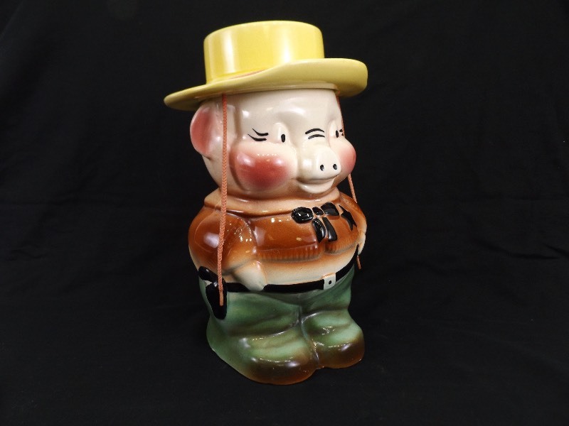Vintage Roseville Pottery Pig Sheriff Cookie Jar