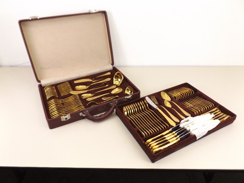NEW 70 Piece 24 Karat Gold Plated Solingen Flatware Set&nbsp