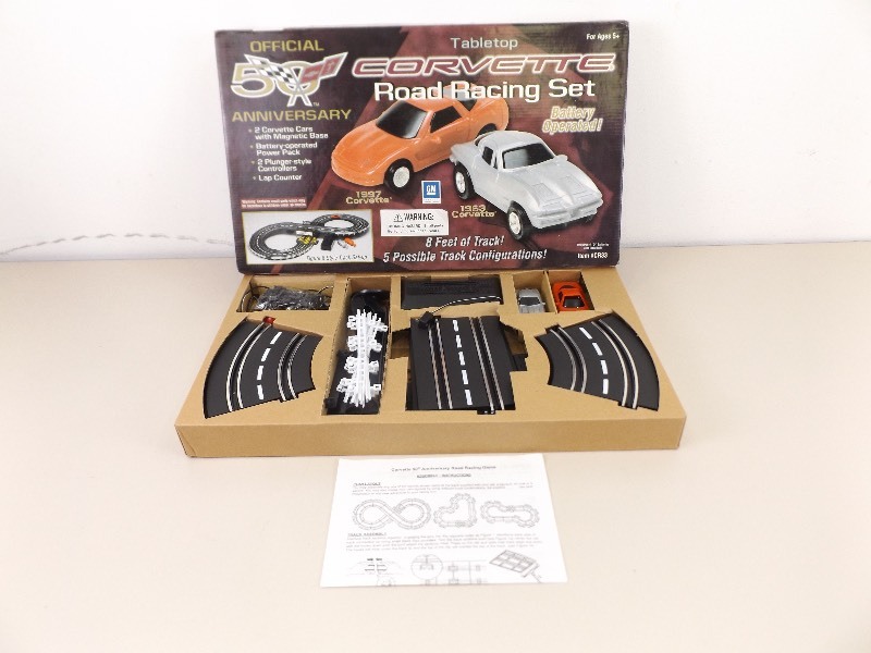 New in Original Box Table Top Corvette Slot Car Race Set