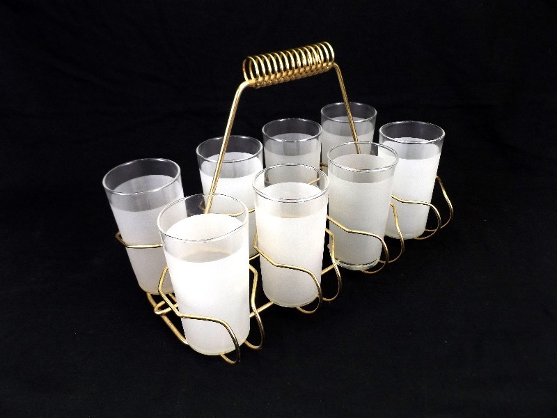 Vintage Libbey 8 Glass Cup Caddy