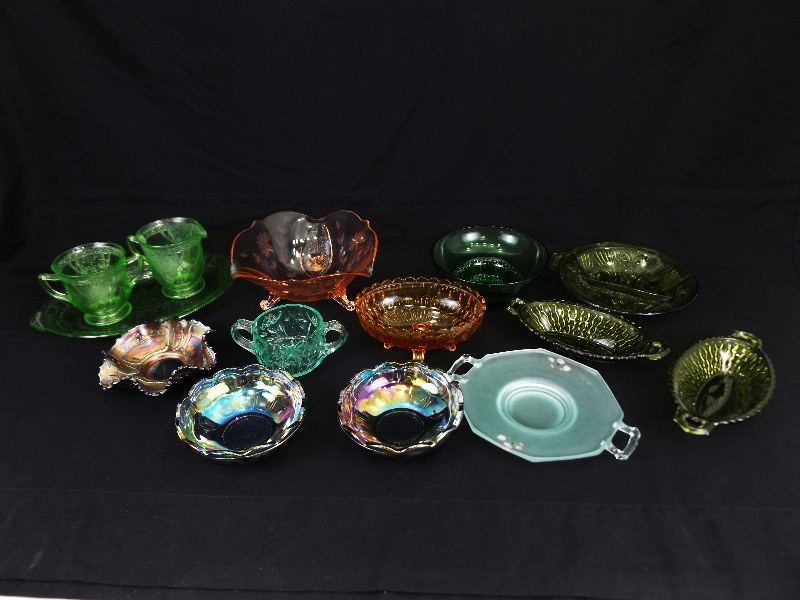 Large Lot of Various Depression, Carnival, etc. Glass Pieces