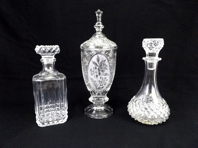Lot of Crystal Decanters and an Lidded Urn