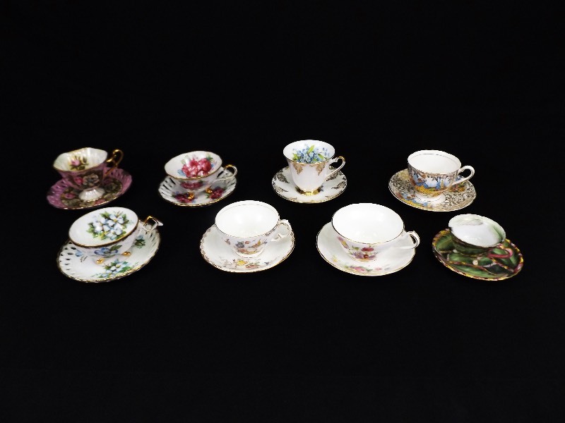 Lot of 8 Vintage Teacup and Saucer Sets