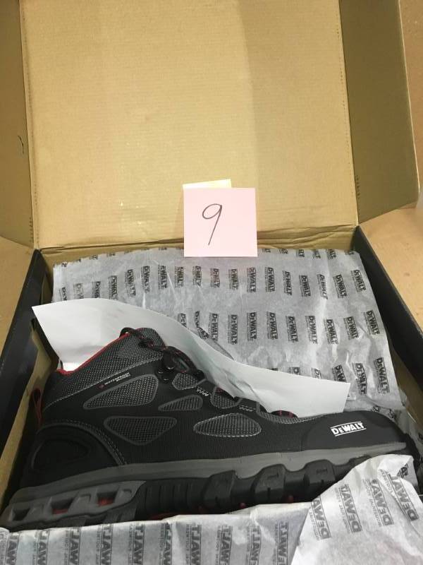 lot 9 image: DEWALT Lithium Mid Mens Size 11(M) BlackRed Steel Toe Waterproof ProLite Work Boot not used