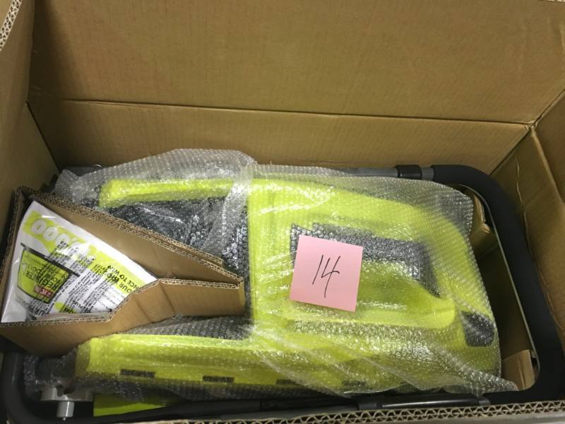 lot 14 image: RYOBI 13 in. 11 Amp Corded Electric Walk Behind Push Mower in good condition