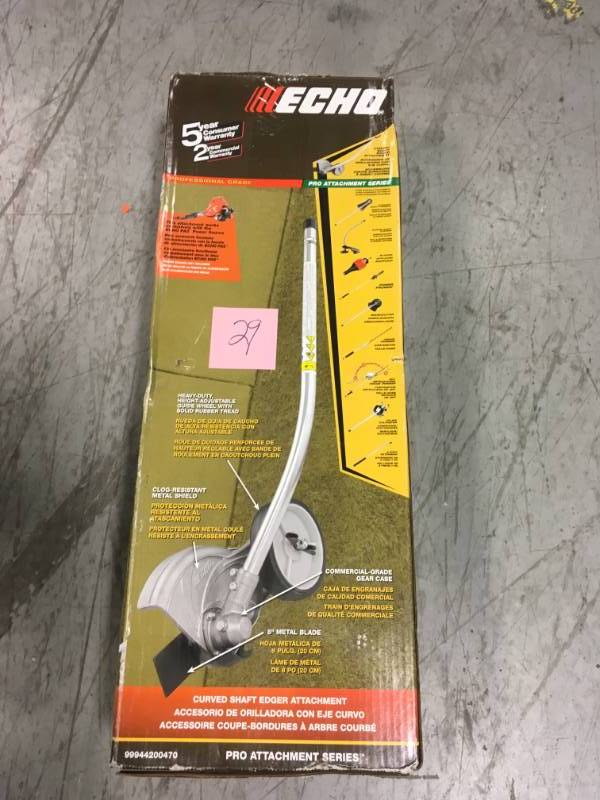 lot 29 image: ECHO 8 in. PAS Curved Shaft Edger Attachment USED in good condition