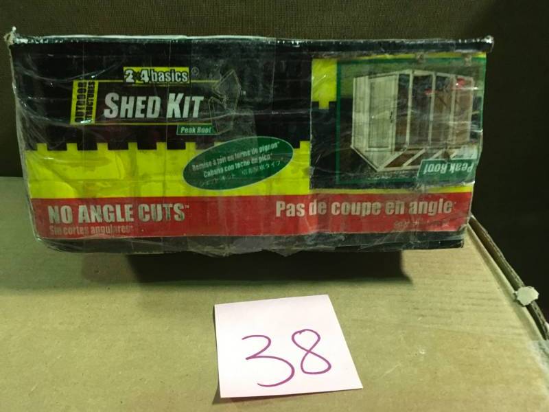 lot 38 image: 2 x 4 Basics Shed Kit with Peak Roof in good condition