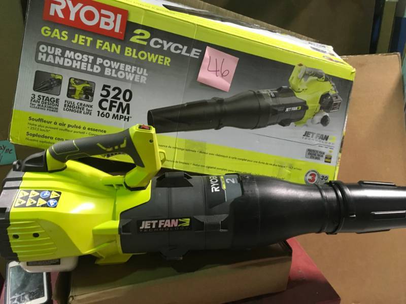 lot 46 image: RYOBI 160 MPH 520 CFM 25cc Gas Jet Fan Blower in good condition