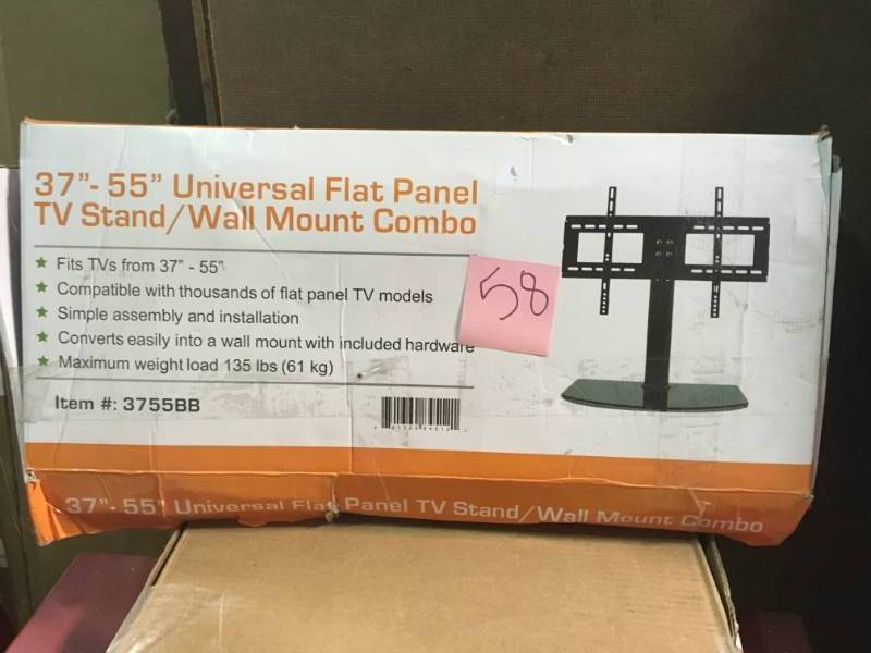 lot 58 image: Universal TV StandBase  Wall Mount for 37 - 55 Flat-Screen TVs in good condition