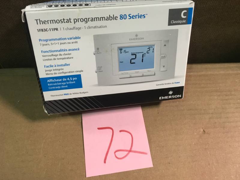 lot 72 image: Emerson 7-Day Programmable Conventional (1H1C) Digital Thermostat in good condition