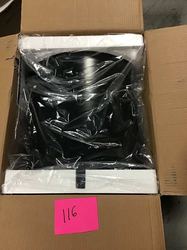 lot 116 image: Architectural Mailboxes Centennial Extra Large Capacity Post Mount Parcel Mailbox in Black with Premium Silver Handle and Flag in good conditions