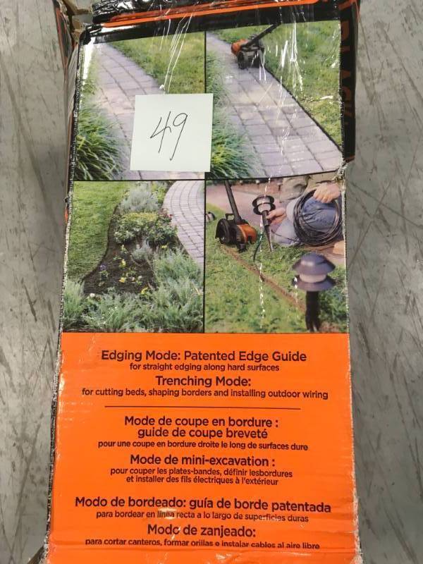 lot 49 image: BLACKDECKER 7.5 in. 12-Amp Corded Electric 2-in-1 Landscape EdgerTrencher in good condition