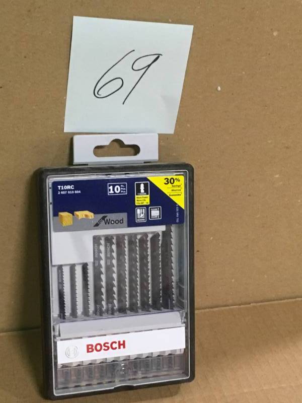 lot 69 image: Bosch Multi-Purpose Steel T-Shank Jig Saw Blade Set for Cutting Wood (10-Pack) in good condition