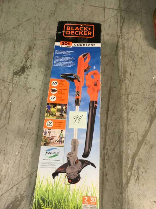 lot 94 image: Black & Decker 20-Volt Max Lithium-Ion Cordless Combo Kit (LCC321) NEW OPEN BOX in good condition
