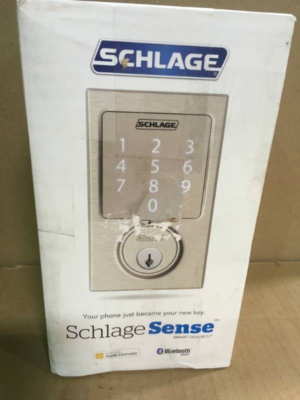 lot 97 image: Schlage Century Satin Nickel Sense Smart Door Lock in good condition