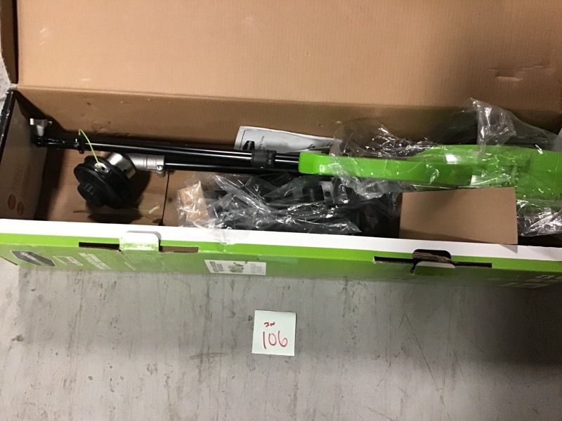 lot 106 image: Greenworks G-MAX 40-Volt Electric Cordless DigiPro Lithium-Ion String Trimmer - Battery and Charger Not Included not used