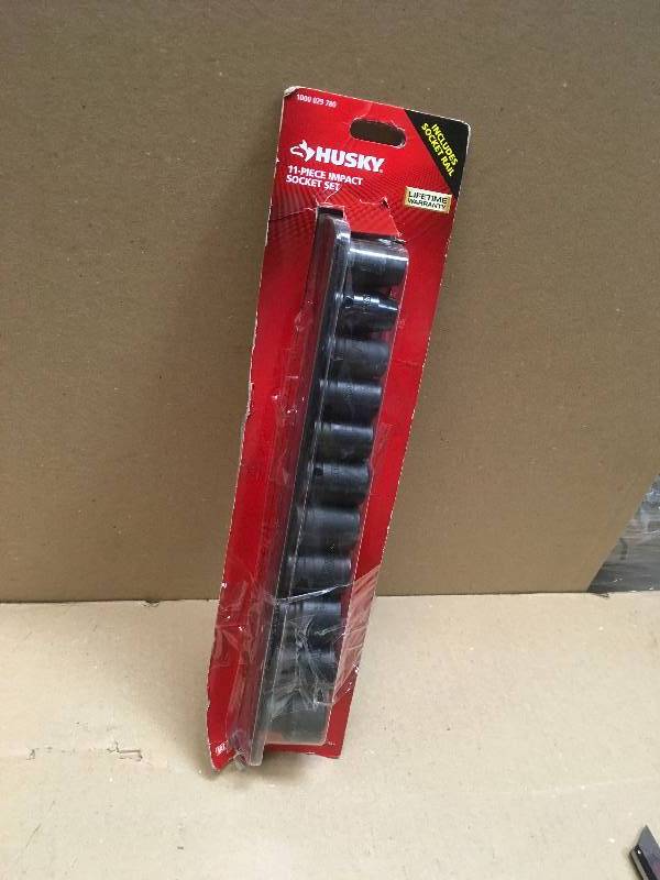 lot 73 image: Husky 12 in. Drive Standard SAE Impact Socket Set (11-Piece)  in good condition