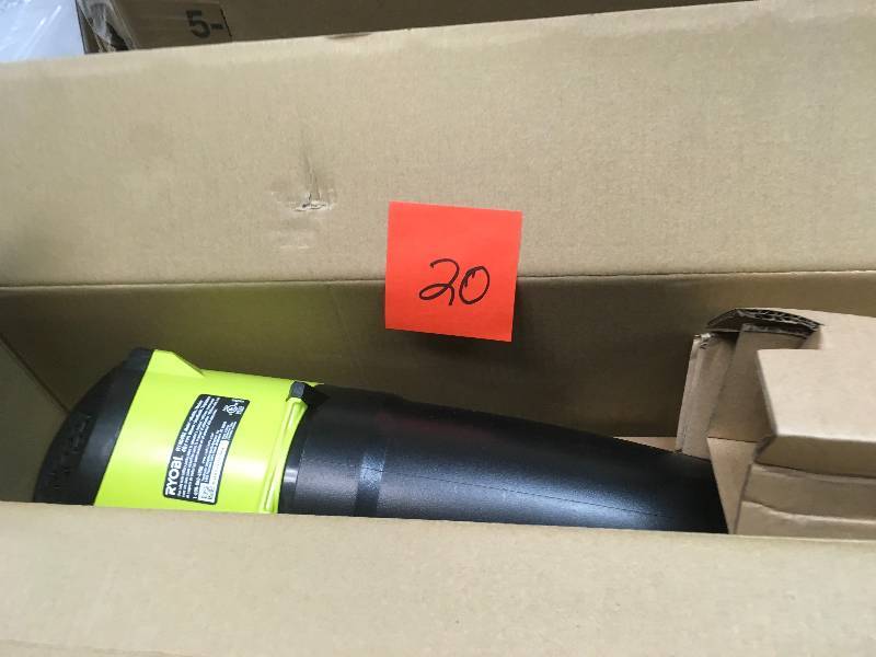 lot 20 image: RYOBI 155 MPH 300 CFM 40-Volt Lithium-Ion Cordless Jet Fan Leaf Blower - Battery and Charger Not Included  in good condition