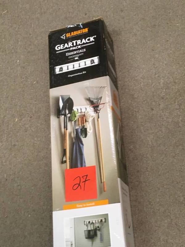 lot 27 image: Gladiator GearTrack Garage Track Storage System not used