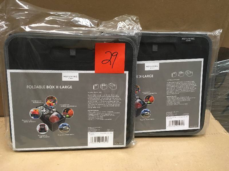 lot 29 image: 13 in. L x 23.6 in. W x 12 in. D X-Large Foldable Box-Black QTY 2  in good condition