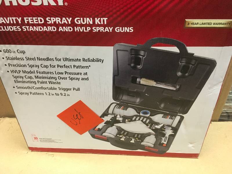 lot 48 image: Husky HVLP and Standard Gravity Feed Spray Gun Kit  in good condition