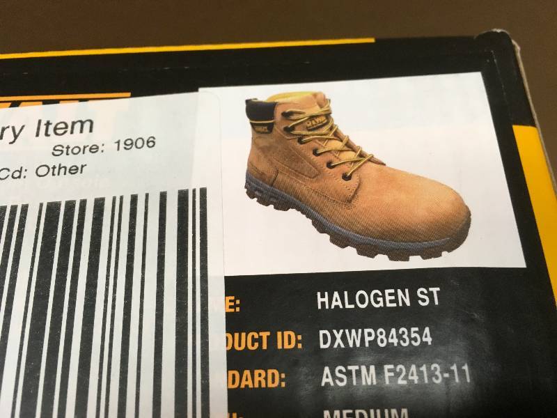 lot 59 image: DEWALT Halogen Mens Size 11 Wheat Nubuck Leather Steel Toe 6 in. Work Boot not used
