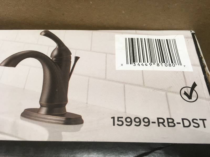 lot 65 image: Delta Haywood Single Hole Single-Handle Bathroom Faucet in Venetian Bronze  in good condition
