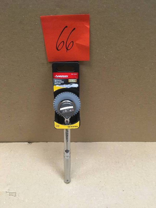 lot 66 image: Husky 38 in. Drive 100-Position Extra Long Handle Ratchet  in good condition