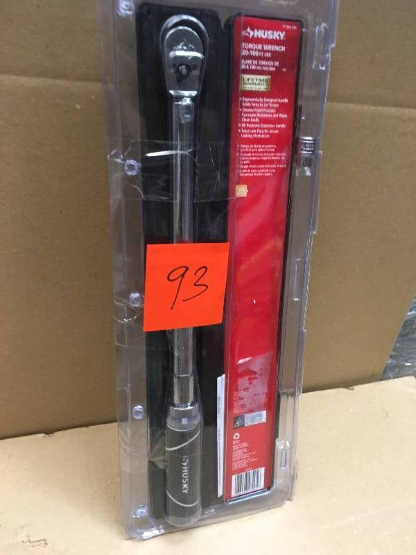 lot 93 image: Husky 20-100 ft. lbs. 38 in. Drive Torque Wrench  in good condition