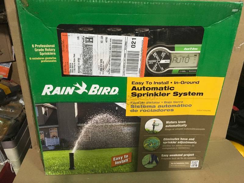lot 1 image: Rain Bird Easy to Install In-Ground Automatic Sprinkler System in good condition