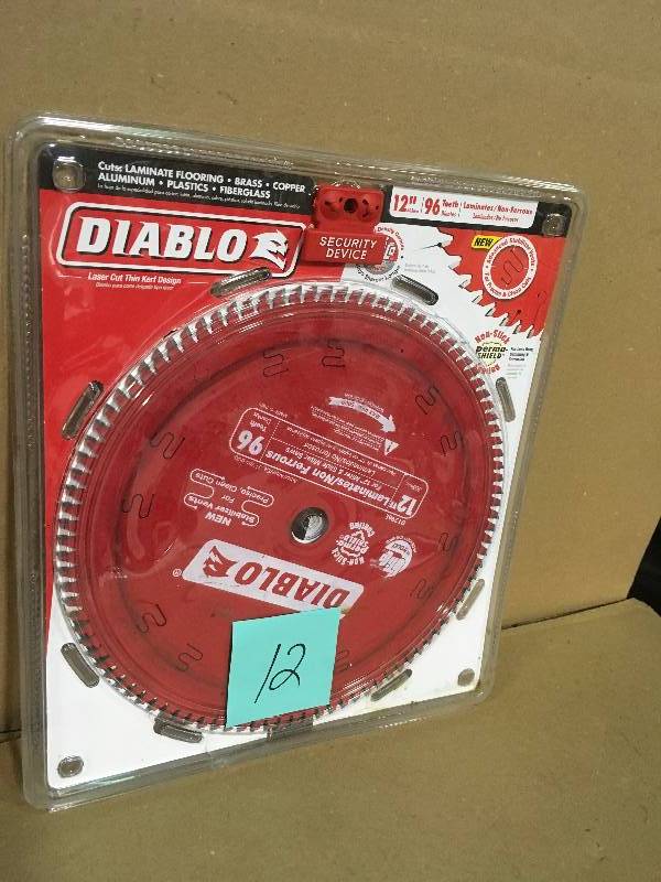 lot 12 image: Diablo 12 in. x 96-Tooth LaminateNon-Ferrous Metal Cutting Saw Blade  in good condition