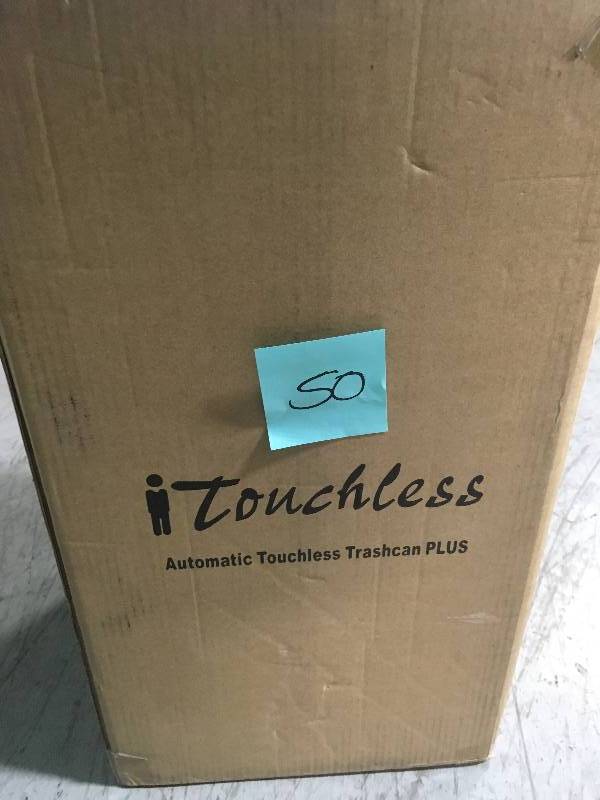 lot 50 image: iTouchless 13 Gal. Stainless Steel Motion Sensing Touchless Trash Can with Deodorizing Carbon Filter Technology  in good condition