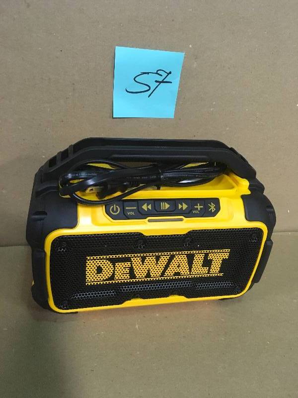 lot 57 image: DEWALT 20-Volt MAX Bluetooth Speaker  in good condition
