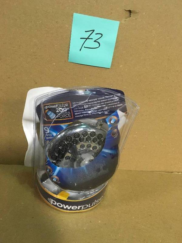 lot 73 image: Waterpik Torrent 9-Spray 4.5 in. Showerhead in Chrome  in good condition
