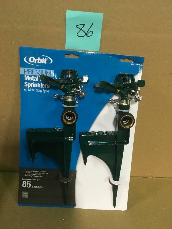 lot 86 image: Orbit Zinc Green Partial-Circle and Full-Circle Sprinkler Head (2-Pack)  in good condition