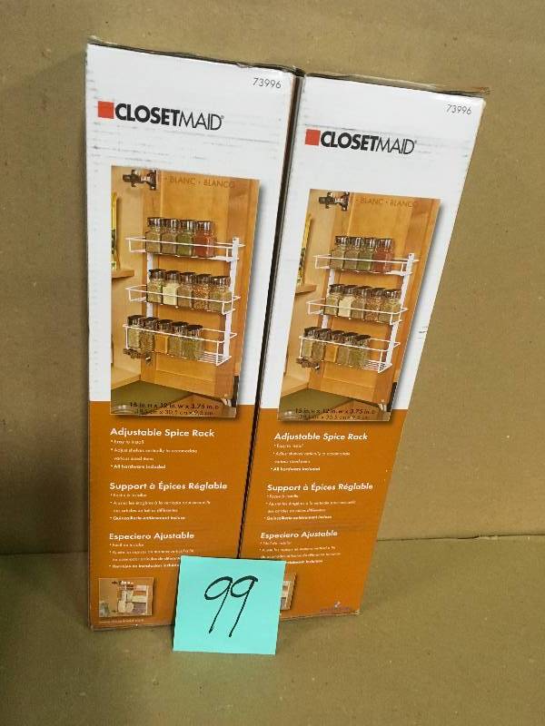 lot 99 image: ClosetMaid Spice Rack QTY 2 not used