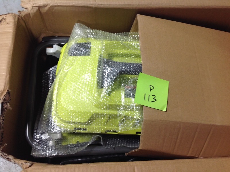 lot 113 image: RYOBI  13 in. 11 Amp Corded Electric Walk Behind Push Mower in good conditions