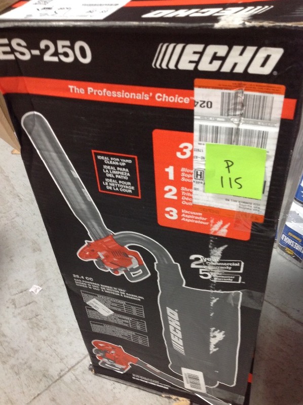lot 115 image: ECHO  165 MPH 391 CFM 25.4 cc Gas 2-Stroke Cycle Leaf Blower Vacuum in good conditions